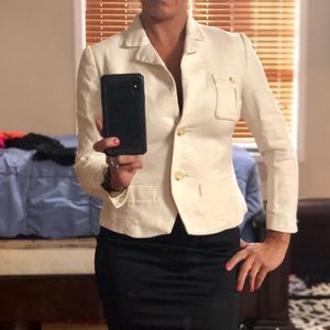 Banana Republic cream petite jacket blazer